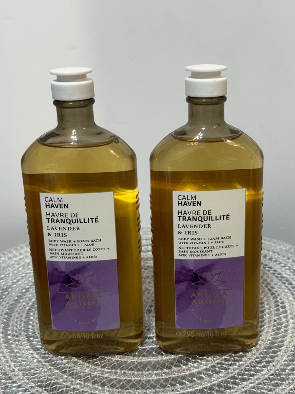BBW Aroma Calm Haven Body Wash Lavender and Iris Set of 2 NWT